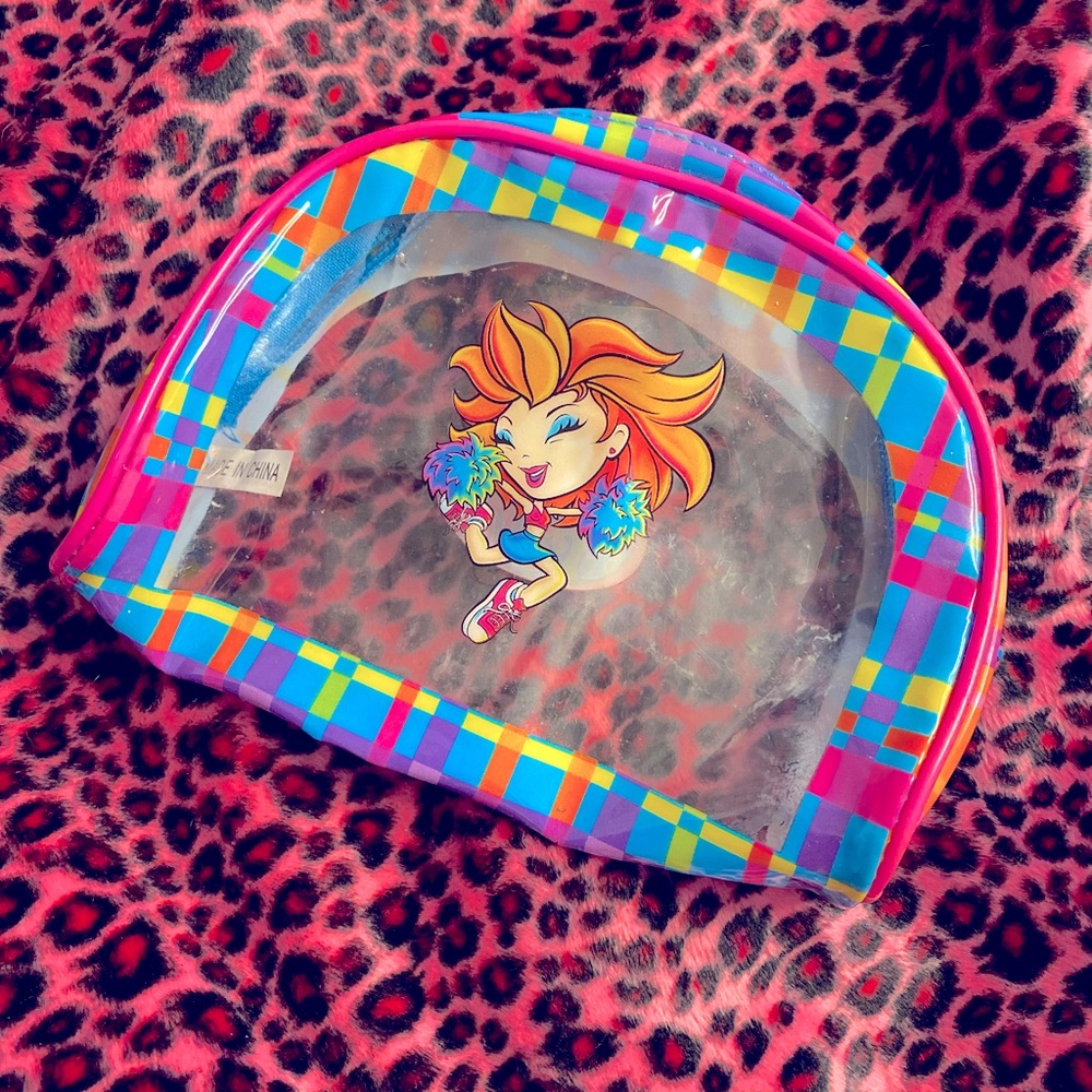 Vintage Lisa Frank cheerleader cosmetic bag